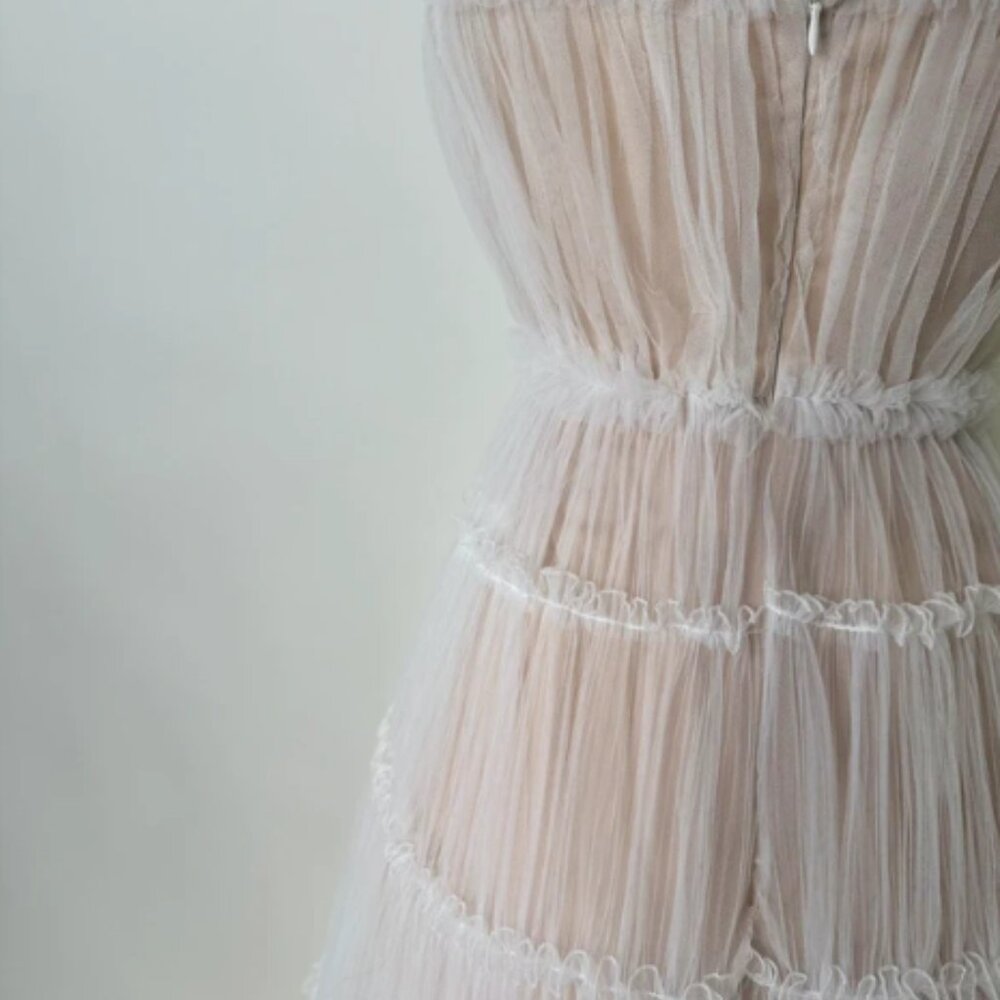 Brand New US 4 Anna Augusta White Maxi Evening Dress with Nude Lining - Picture 5 of 8